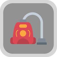 Vacuum Cleaner Flat Round Corner Icon vector