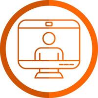 User Line Orange Circle Icon vector