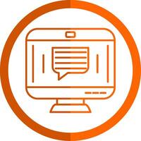 Communication Line Orange Circle Icon vector