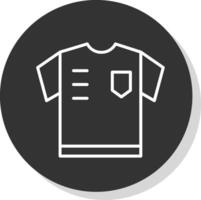 árbitro camisa línea gris circulo icono vector