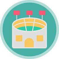 Stadium Flat Multi Circle Icon vector