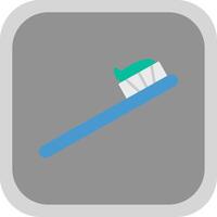 Toothbrush Flat Round Corner Icon vector