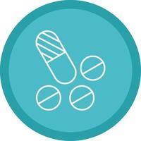 Pills Line Multi Circle Icon vector