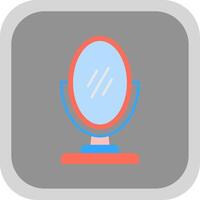 Mirror Flat Round Corner Icon vector