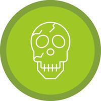 Skull Line Multi Circle Icon vector