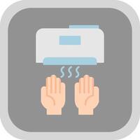 Hand Dryer Flat Round Corner Icon vector