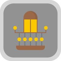 Balcony Flat Round Corner Icon vector