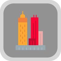 Skyscrapers Flat Round Corner Icon vector