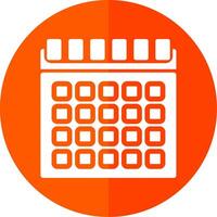 Calendar Glyph Red Circle Icon vector