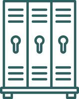 Lockers Line Gradient Round Corner Icon vector