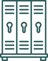 Lockers Line Gradient Round Corner Icon vector