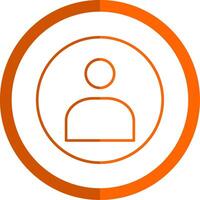 usuario línea naranja circulo icono vector