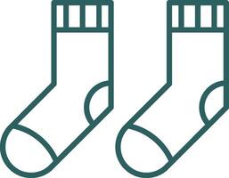 Socks Line Gradient Round Corner Icon vector