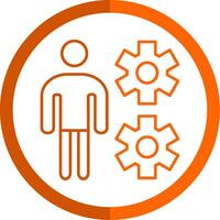 Business People Line Orange Circle Icon vector