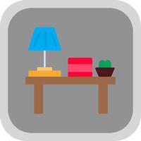 Table Lamp Flat Round Corner Icon vector