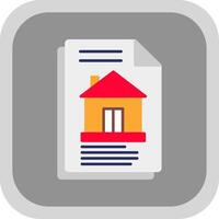 Property Document Flat Round Corner Icon vector