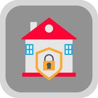 House Protection Flat Round Corner Icon vector