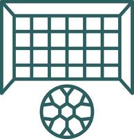 Goal Post Line Gradient Round Corner Icon vector