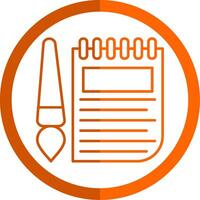 Sketchbook Line Orange Circle Icon vector