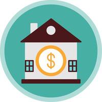 House Saving Flat Multi Circle Icon vector