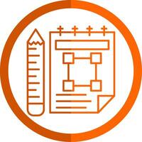 Sketchbook Line Orange Circle Icon vector