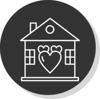 Sweet Home Line Grey Circle Icon vector