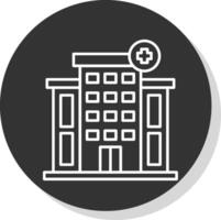 Hospital Line Grey Circle Icon vector