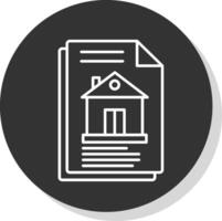 Property Document Line Grey Circle Icon vector