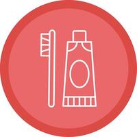 Toothpaste Line Multi Circle Icon vector