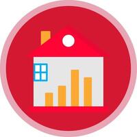 Real Estate Stats Flat Multi Circle Icon vector