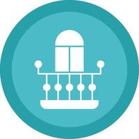 Balcony Glyph Multi Circle Icon vector