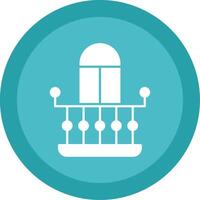 Balcony Glyph Multi Circle Icon vector