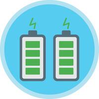 Batteries Flat Multi Circle Icon vector