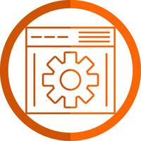 Browsing Line Orange Circle Icon vector