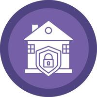 casa proteccion glifo multi circulo icono vector