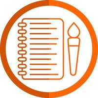 Sketchbook Line Orange Circle Icon vector