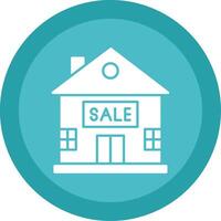 House for Sale Glyph Multi Circle Icon vector