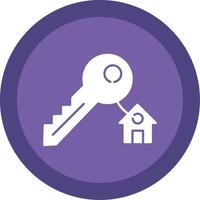 House Key Glyph Multi Circle Icon vector