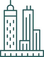 Skyscrapers Line Gradient Round Corner Icon vector