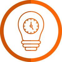 hora administración línea naranja circulo icono vector