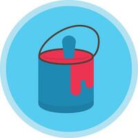 Tin with Paint Flat Multi Circle Icon vector