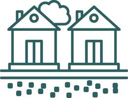 Residential Area Line Gradient Round Corner Icon vector