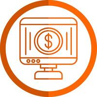 Budget Line Orange Circle Icon vector