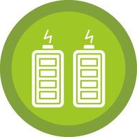 Batteries Glyph Multi Circle Icon vector