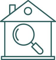 House Inspection Line Gradient Round Corner Icon vector