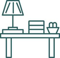 Table Lamp Line Gradient Round Corner Icon vector