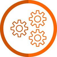 Setting Line Orange Circle Icon vector