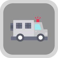 Police Van Flat Round Corner Icon vector