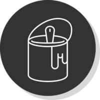 Tin with Paint Line Grey Circle Icon vector