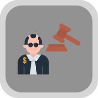 Judge Giving Order Flat Round Corner Icon vector